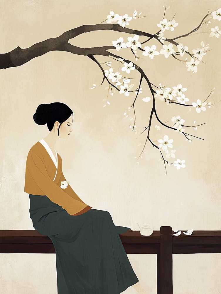 Asian Woman, Boho Wall