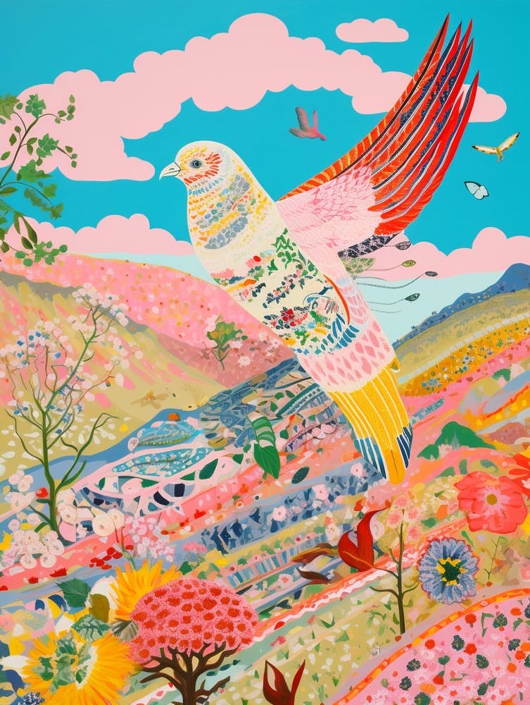 Maximalist Bird Painting Budgerigar 2