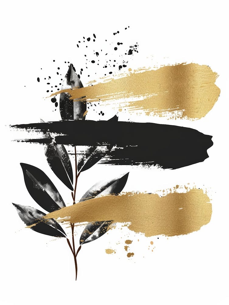 Gold And Black Brush Strokes 13