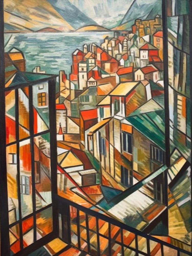 Window View Of San Francisco Of In The Style Of Cubism 3