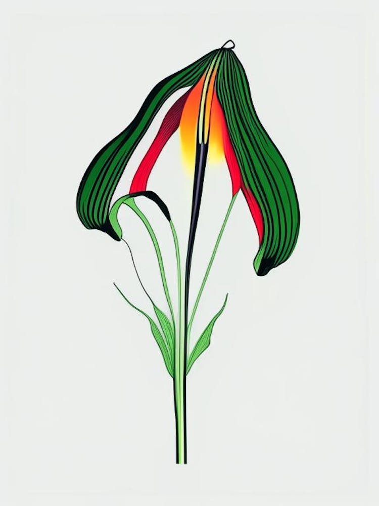 Arum petit-prêcheur Dessin au trait minimaliste floral 2