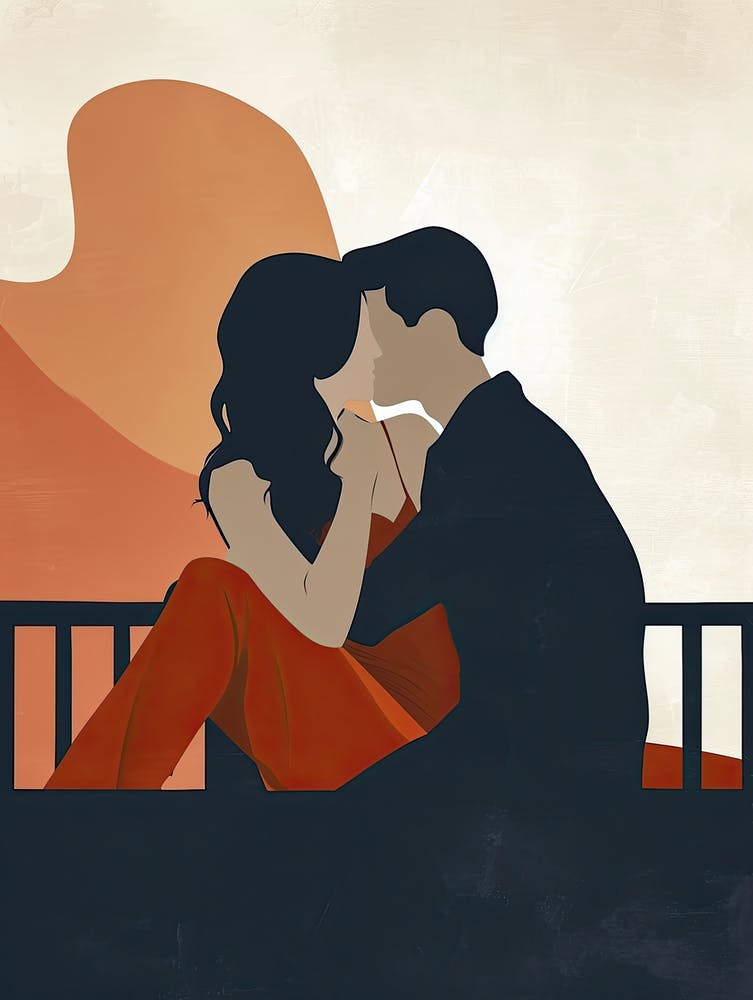 Kissing Couple, Valentine's Day Print