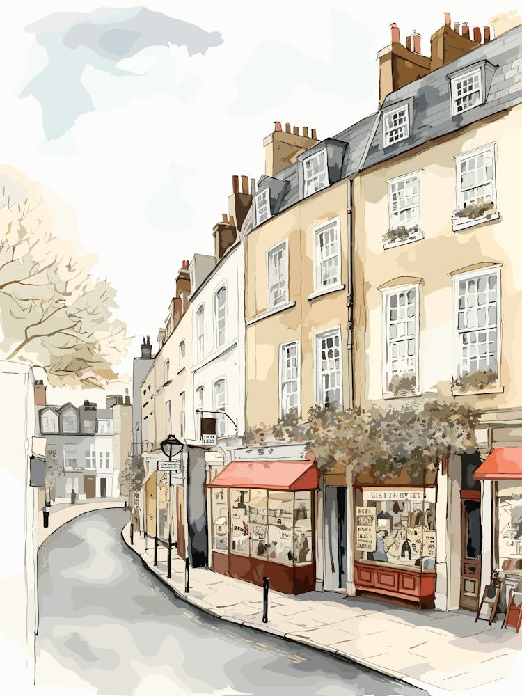 Richmond London Neighborhood Watercolour 2