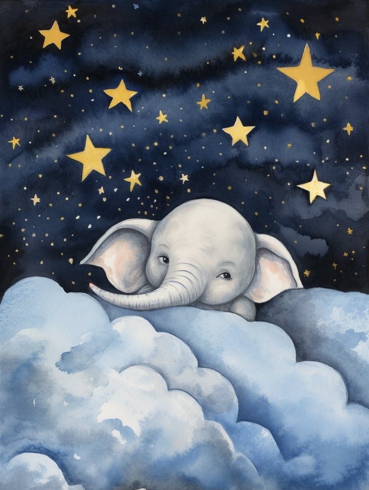 Baby Elephant 5 Sleeping In The Clouds