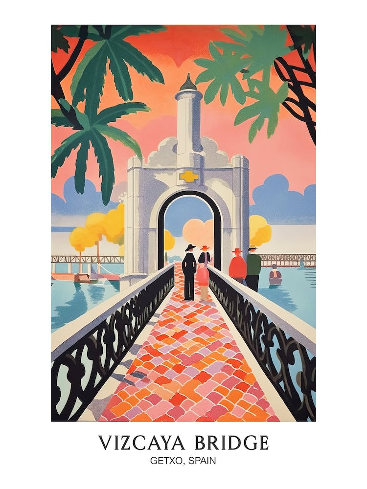 Vizcaya Bridge, Getxo, Spain, Colourful 1