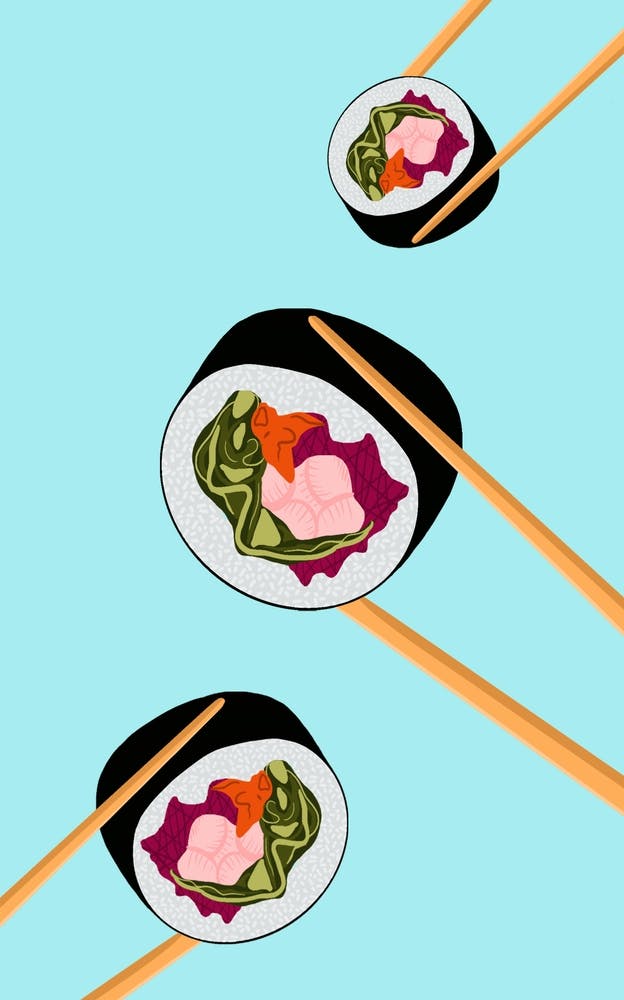 Sushi And Chopsticks