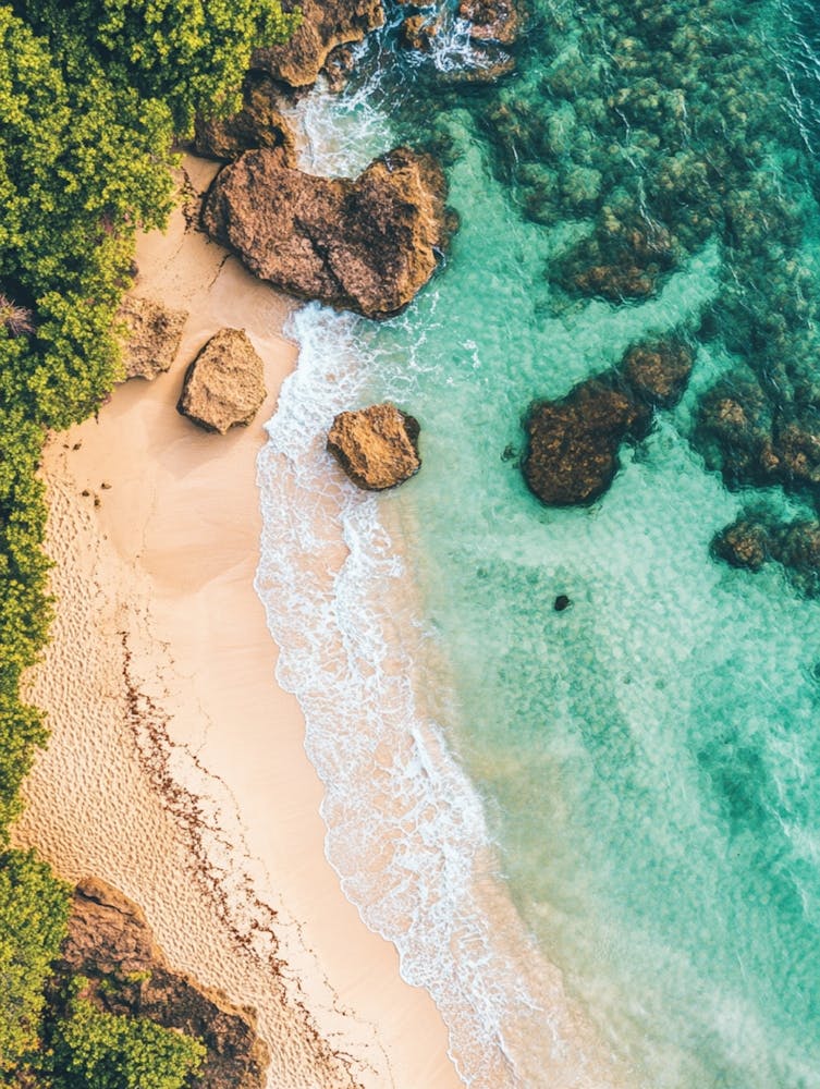 Aerial View Of A Beach In Bali