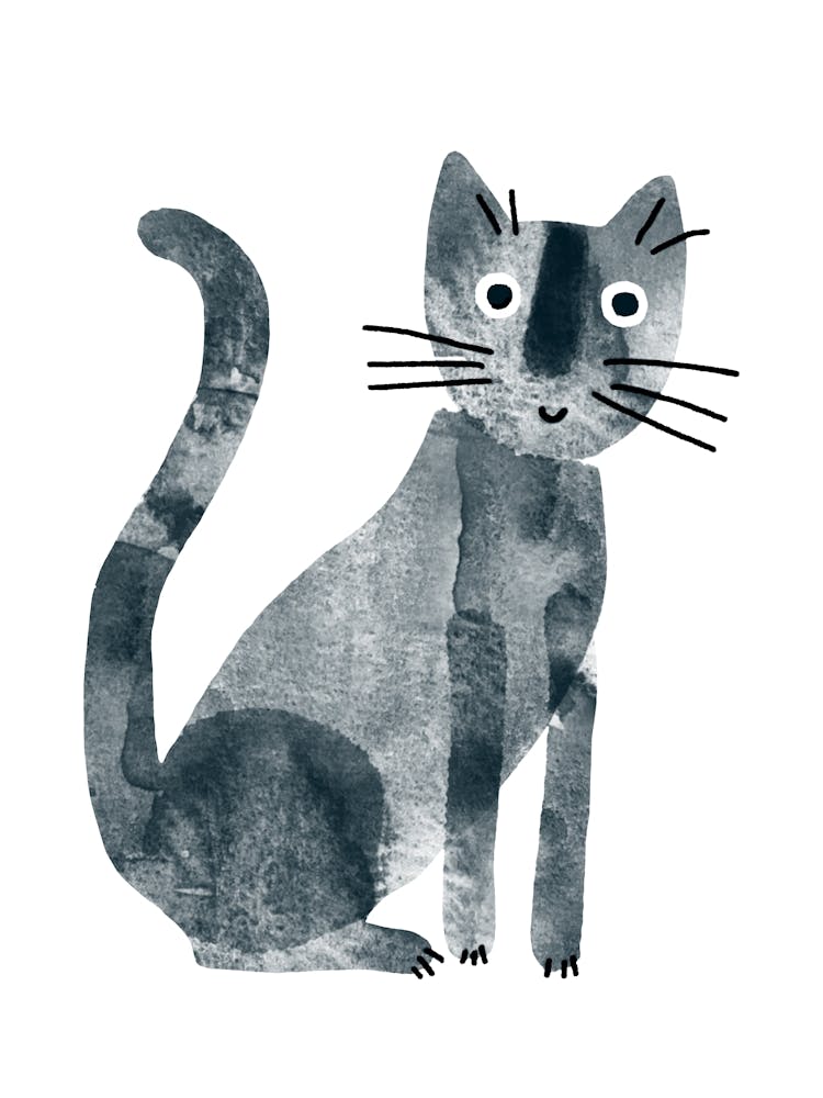 Black Watercolor Cat