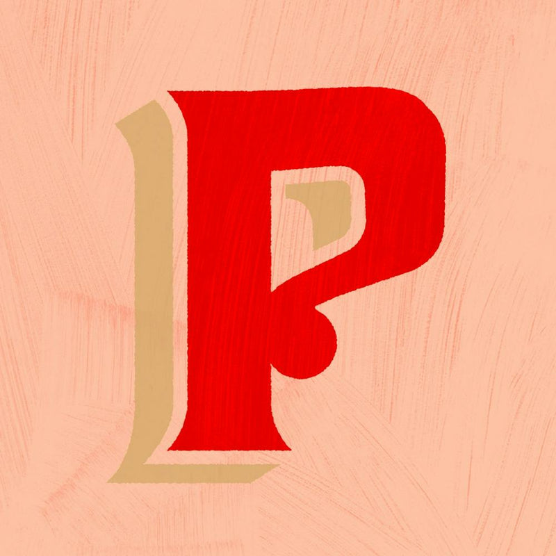 Vintage Sign Red P Typography Square
