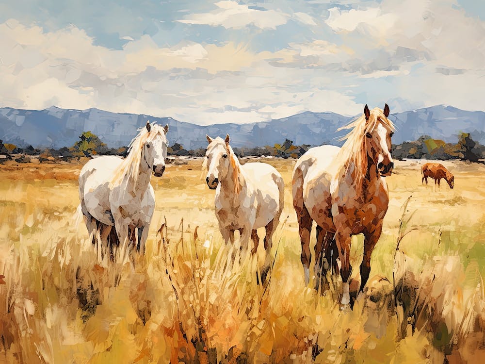 Peinture de chevaux au Chili, Paysage 4