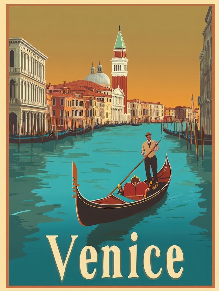 Aihrgdesign A Vintage Travel Poster Of Venice