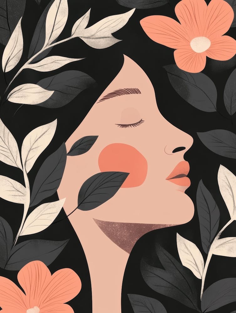 Portrait Of A Woman With Flowers 28