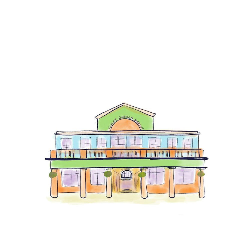 Covent Garden Market Building Illustration Square