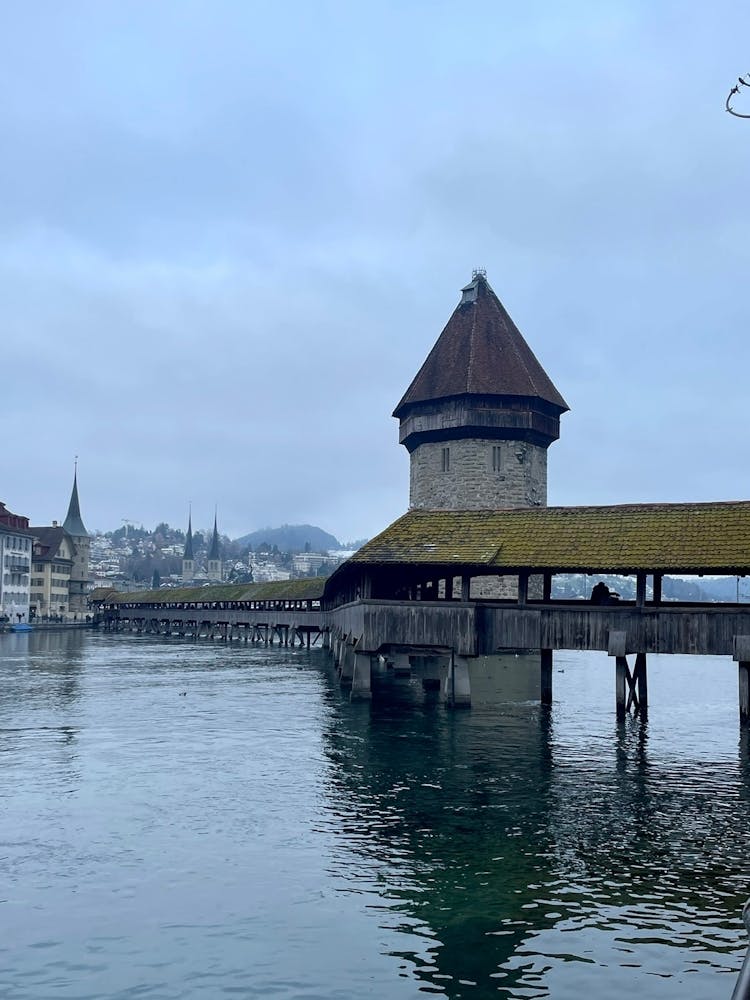 Tower & Bridge In Lucerne, Switzerland