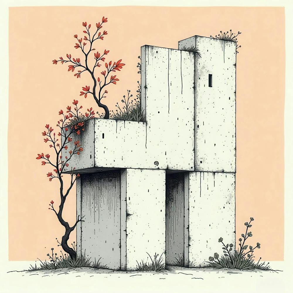Gebäude mit einem Baum