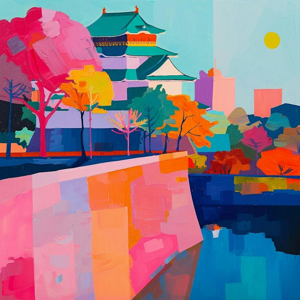Bunte Gärten Osaka Castle Park Japan 2