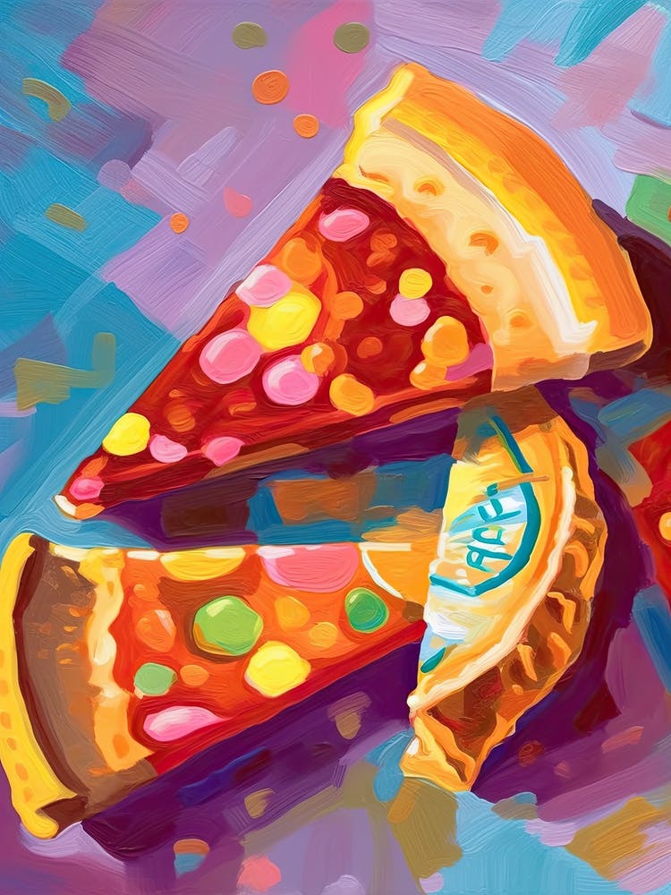 A Slice Of Pizza Oil Painting 4