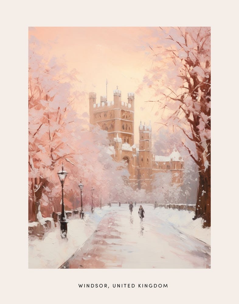 Verträumtes Wintergemälde-Poster Windsor United Kingdom 1