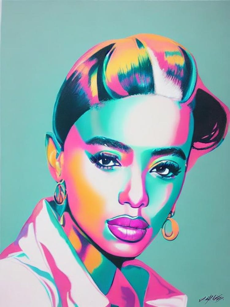 Aaliyah Colourful Illustration