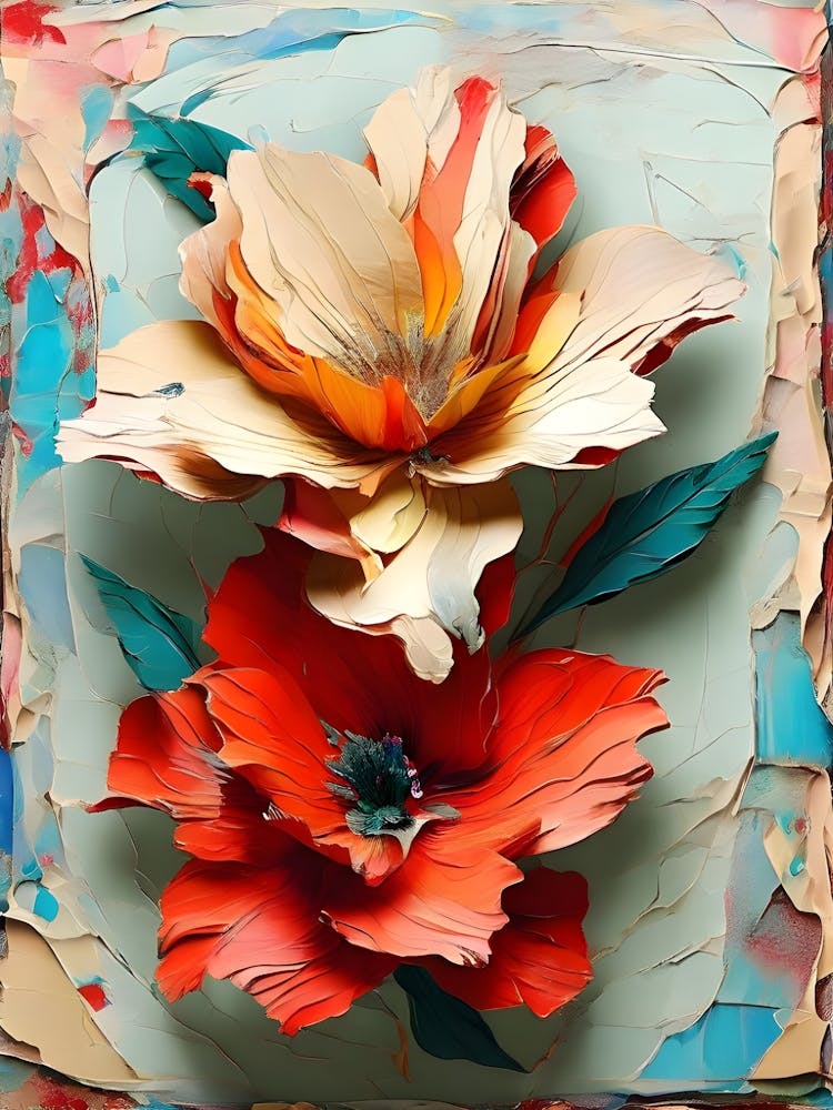 Trois Fleurs Dans Un Cadre