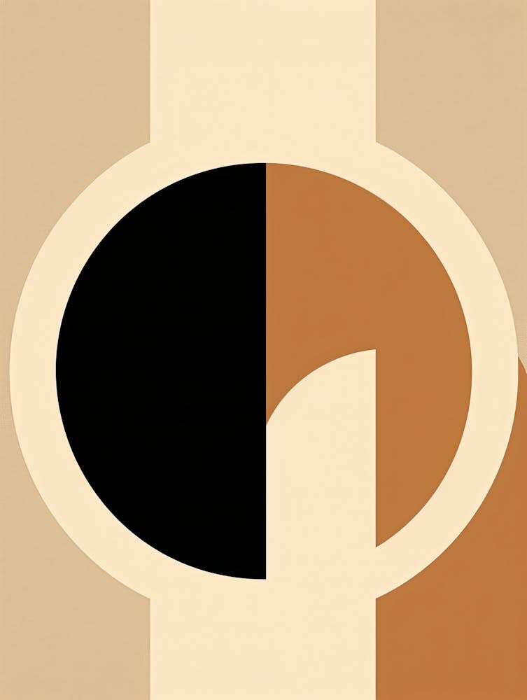 Bauhaus Whirlwind: Beige Circular Odyssey