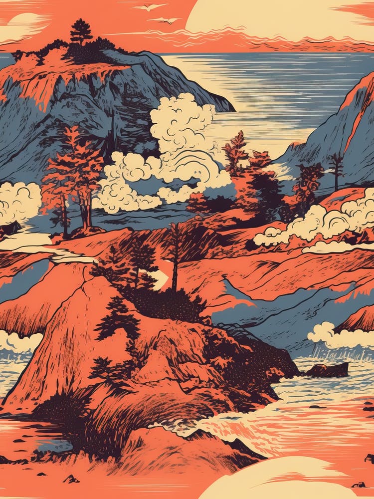 Big Sur, California, Inspired Travel Pattern 3