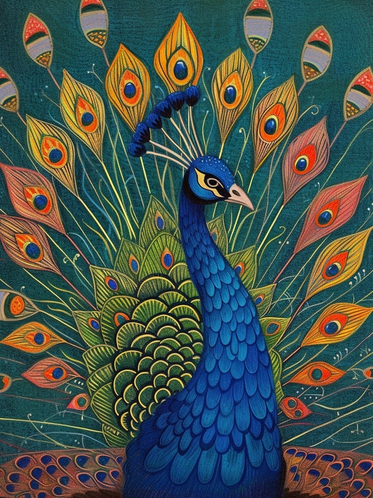 Bright Peacock Portrait 2