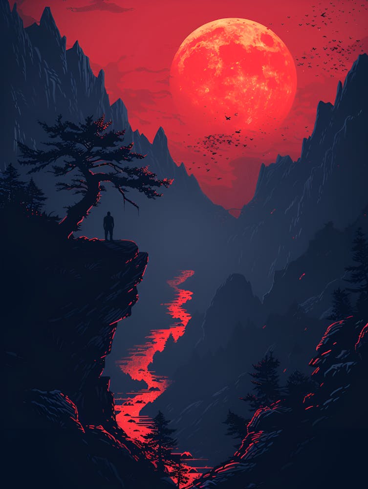 Roter Mond am Himmel 5