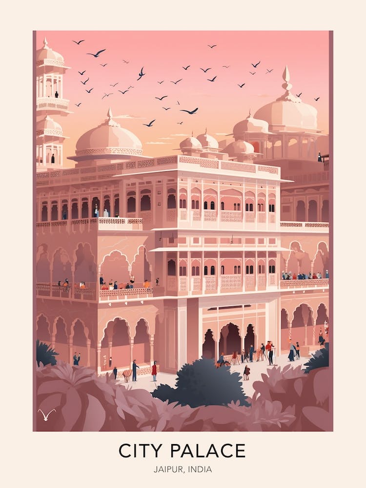 The City Palace Jaipur India Travel Poster