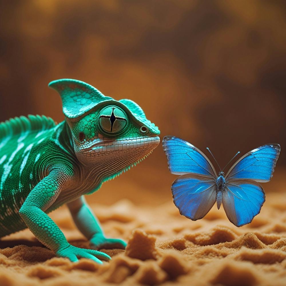 Chameleon And Butterfly 2