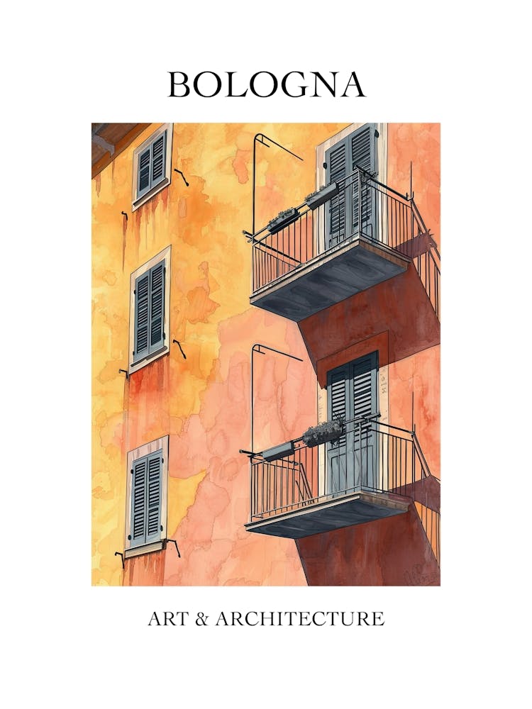 Bologna Travel And Architecture Poster 1