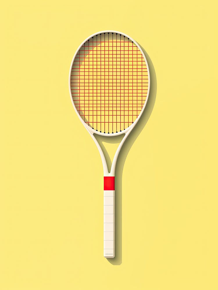 Tennis Racket On Yellow Background