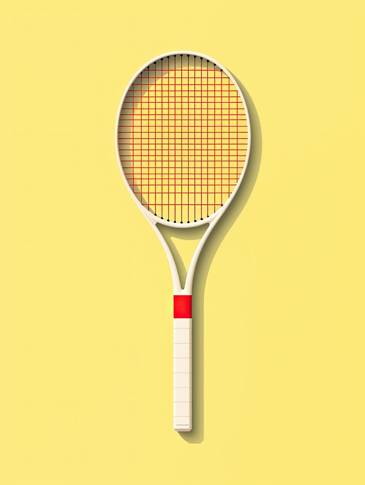 Tennis Racket On Yellow Background
