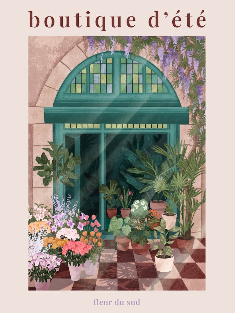 French Flowershop Poster