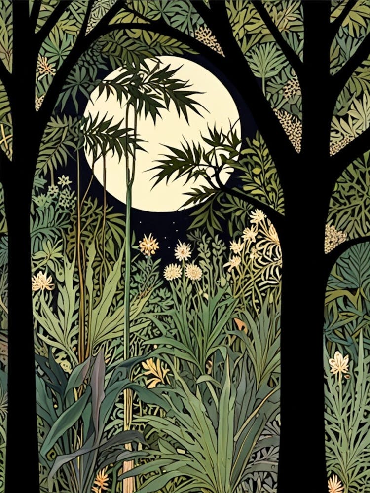 William Morris Moonlight In The Jungle 1