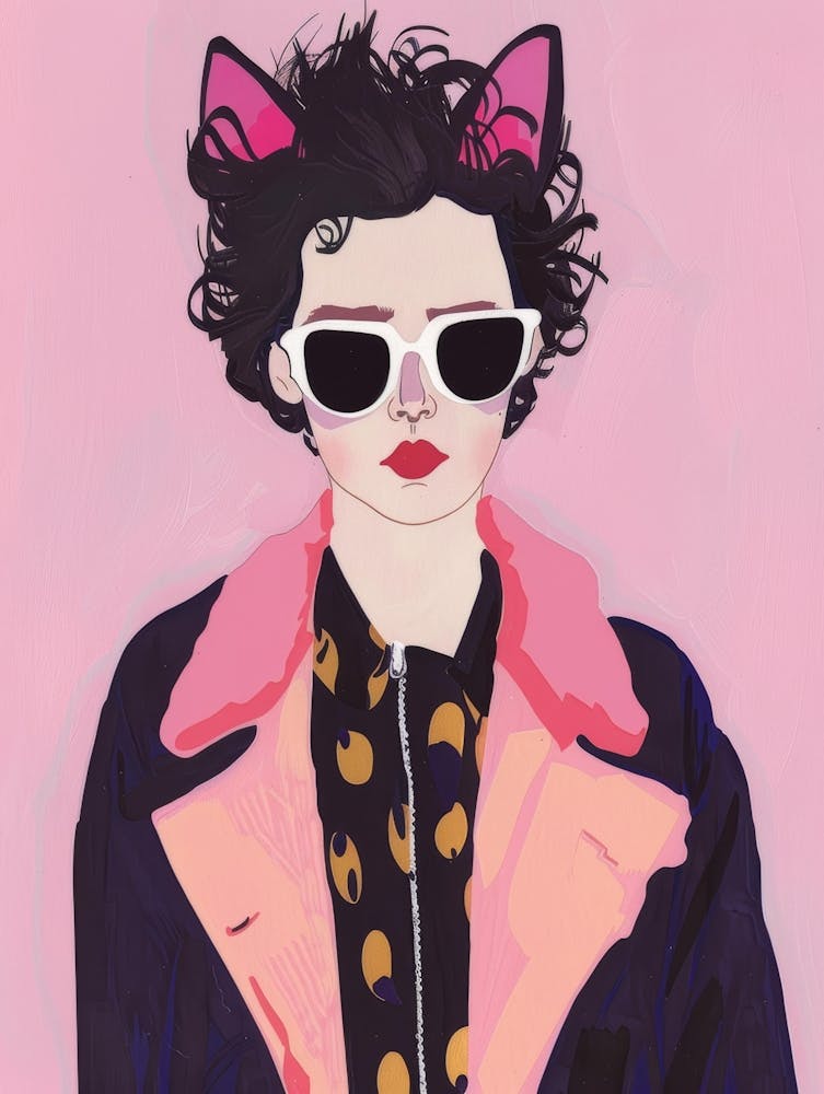 Illustration de Fille Chat