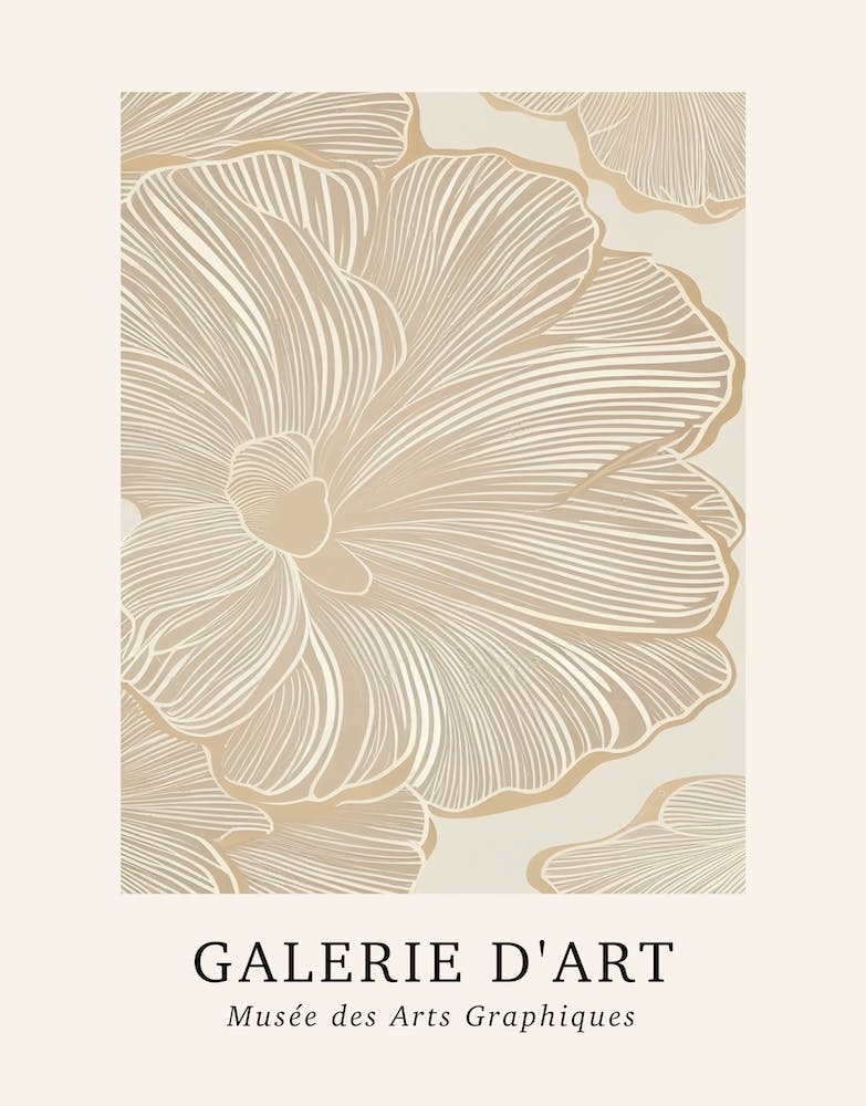 Galerie D'Art Abstract Abstract Beige Floral 1
