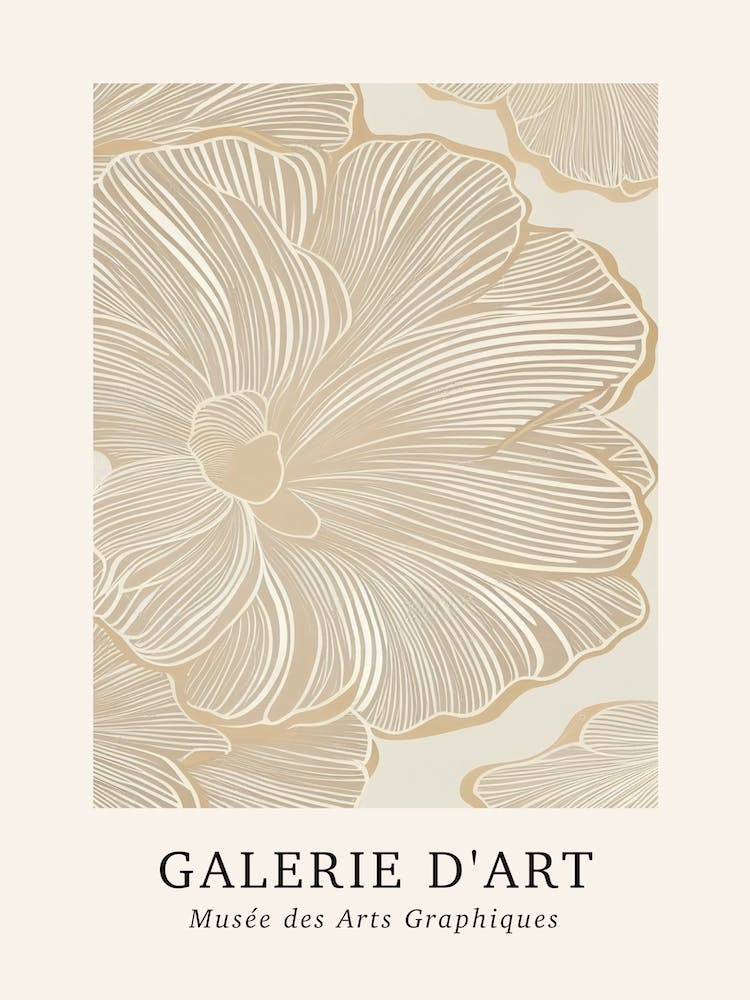 Galerie D'Art Abstract Abstract Beige Floral 1