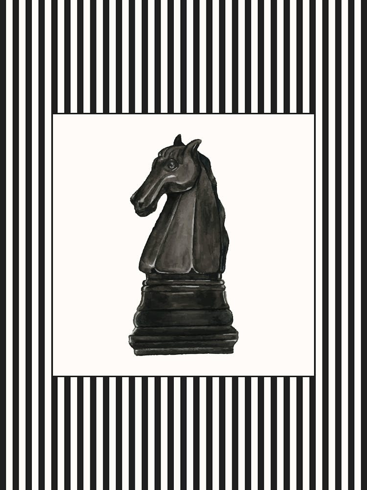 Chess Piece Striped Poster