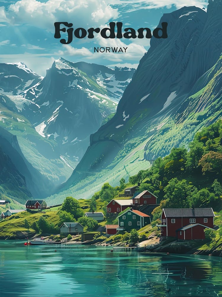 Fjordland Norway Stranda Travel Art