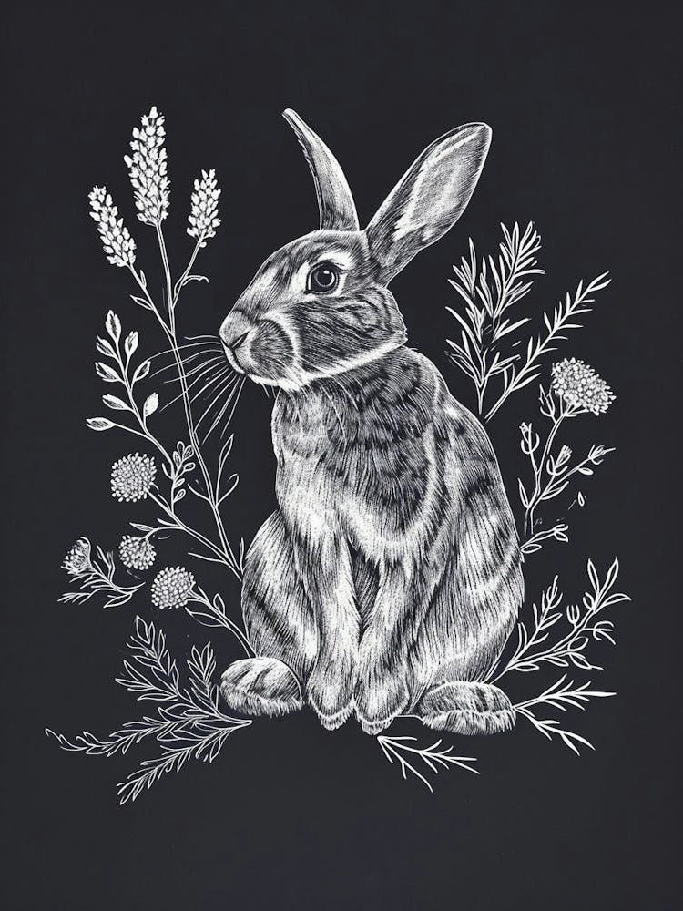 English Silver Rabbit Minimalist 1