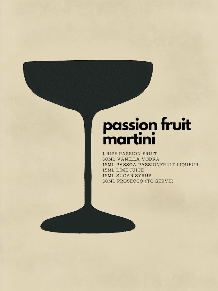 Neutral Passion Fruit Martini Cocktail