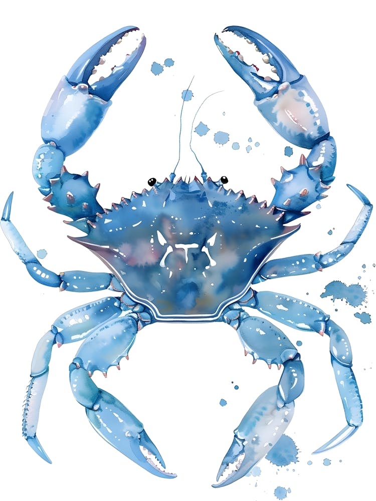 Watercolor Blue Crab