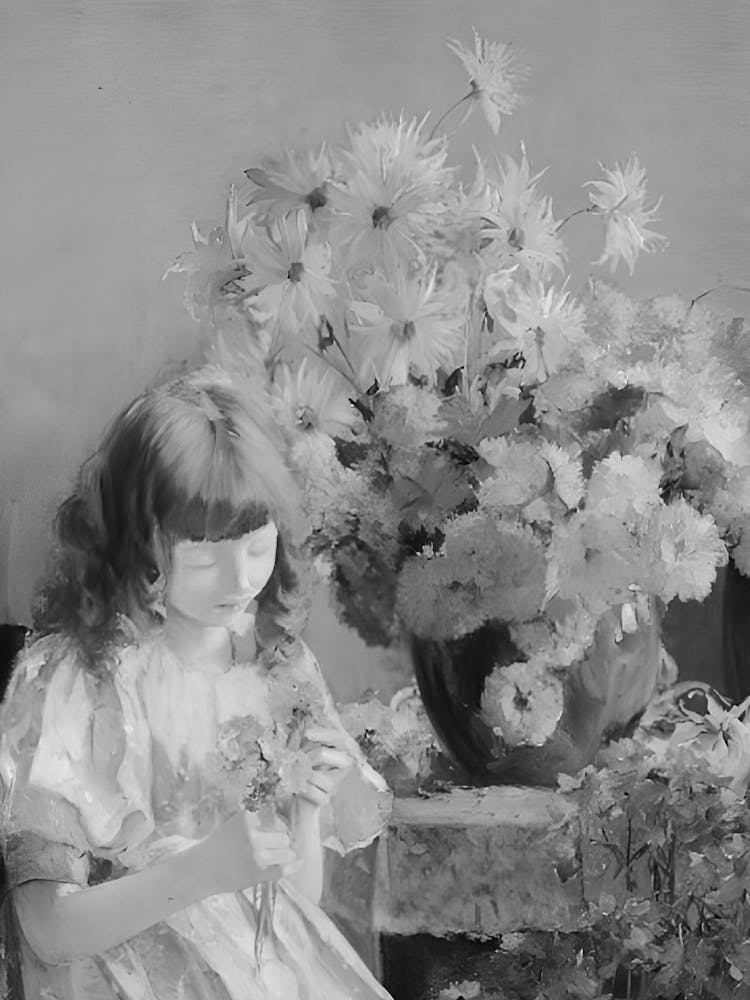 Little Girl With Flowers