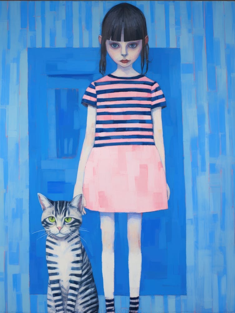 Girl And A Cat 2