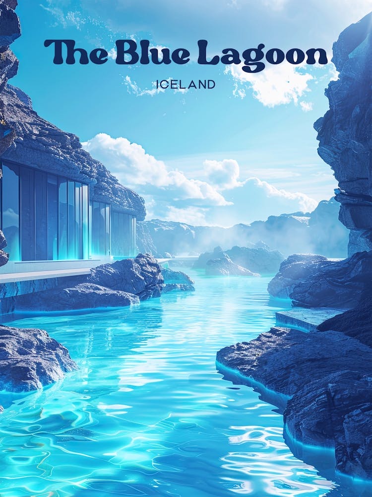 The Blue Lagoon Spa-Kunst-Illustration