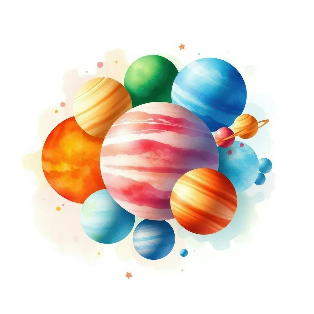 Watercolor Planets