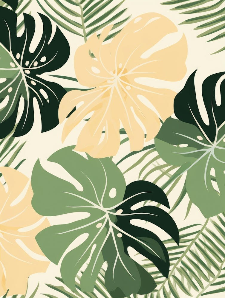 Tropical Leaves Seamless Pattern