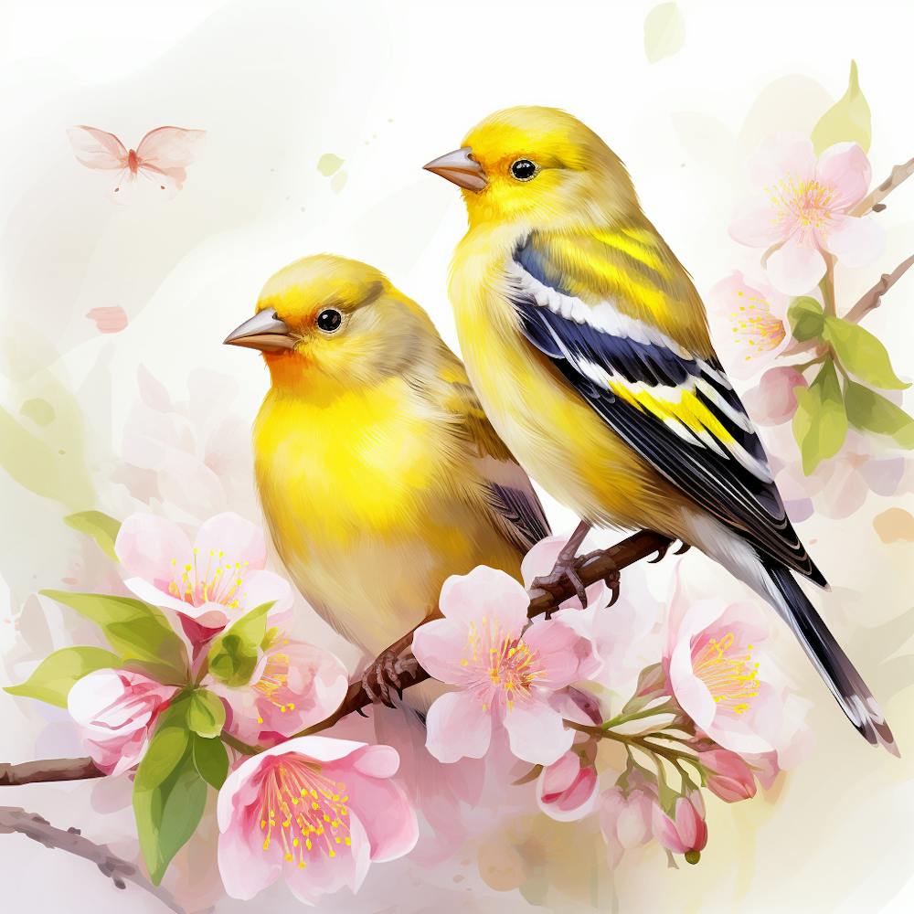 Two Birds Perched On A Branch Mother's Day