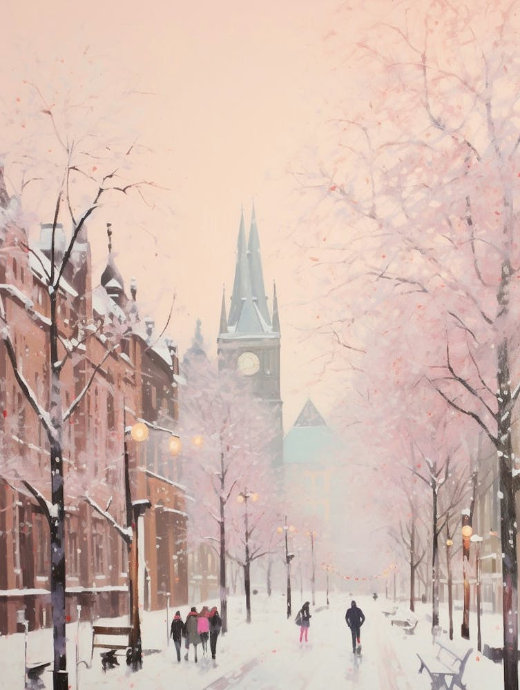 Dreamy Winter Painting Glasgow United Kingdom 3